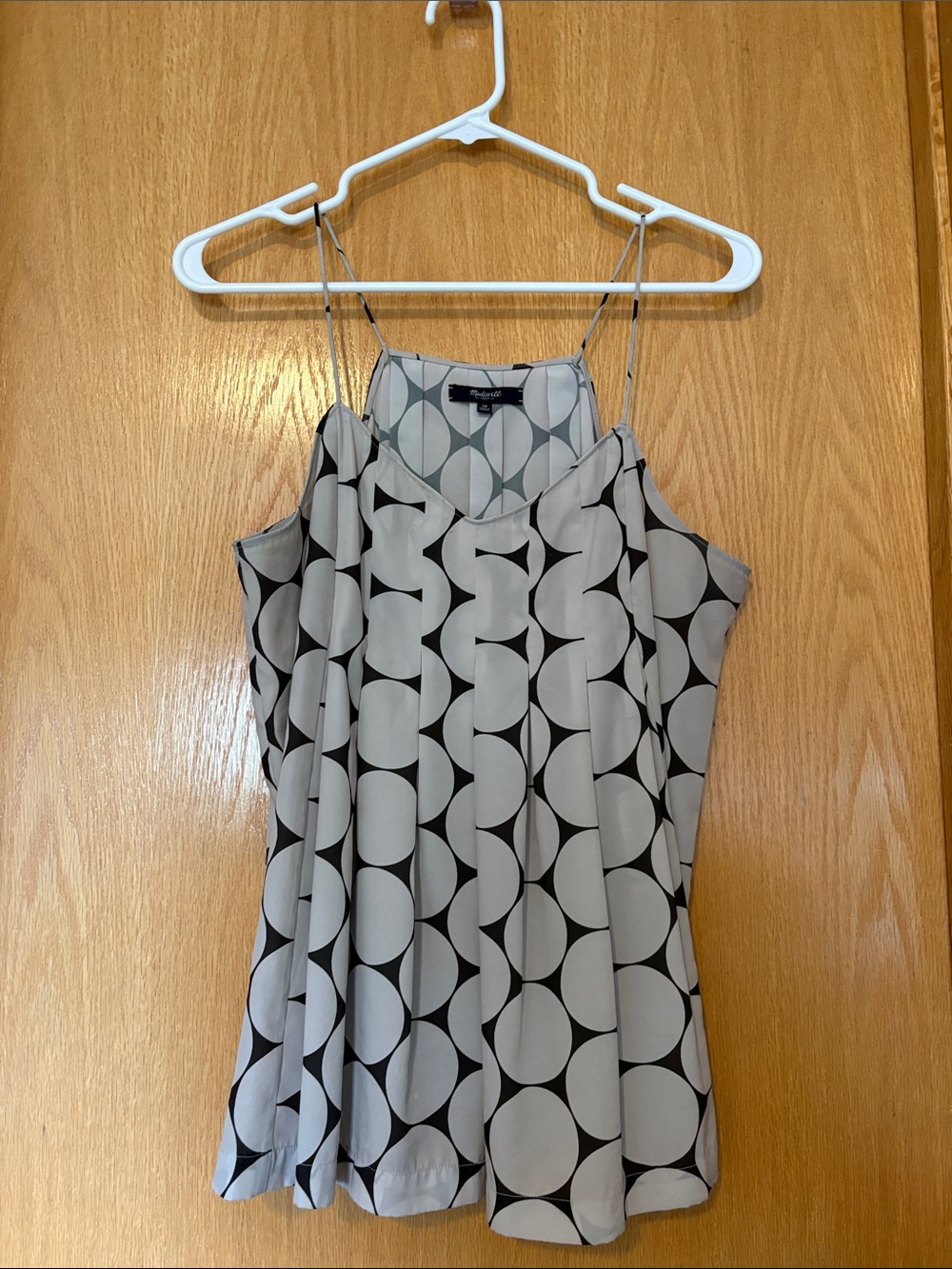 Madewell Black & Cream Geometric Spaghetti-Strap Cami